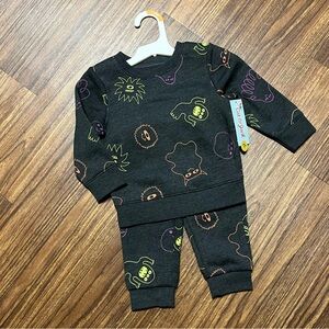 Cat & Jack 12m Set with Colorful Monster Print